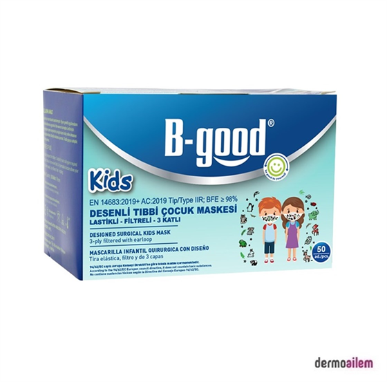 Maske & SiperlikB-GoodB-Good Kids 3 Katlı Desenli 50'li Çocuk Maskesi