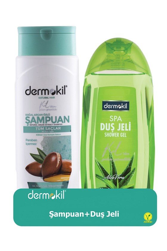 ŞampuanlarDermokilDermokil Argan Şampuan 400 ml + Aloe Vera Duş Jeli 500 ml
