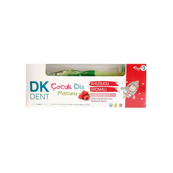 Bebek Ve Çocuklar İçin Ağız BakımıDermokilDermokil DK Dent Ahududulu Çocuk Diş Macunu 50 ml + Diş Fırçası Hediyeli