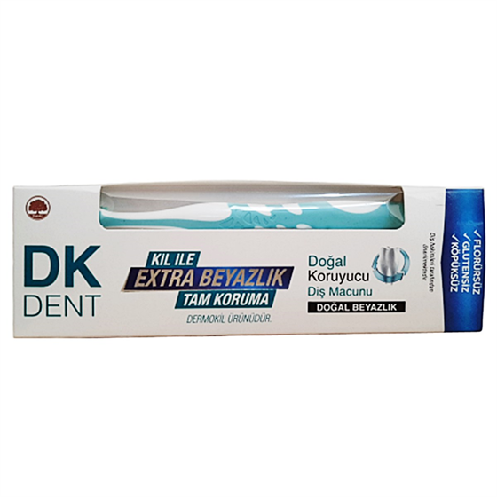 Diş MacunlarıDermokilDermokil DK Dent Kil İle Extra Beyazlık Tam Koruma 75 ml Diş Macunu + Diş Fırçası Hediye