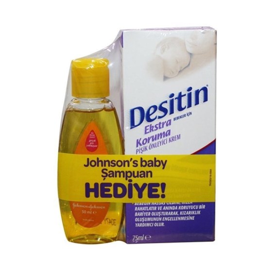 Pişik Bakım KremleriDesitinDesitin Ekstra Koruma Pişik Bakım Kremi 75 ml + Johnsons Baby Şampuan 50 ml Hediye