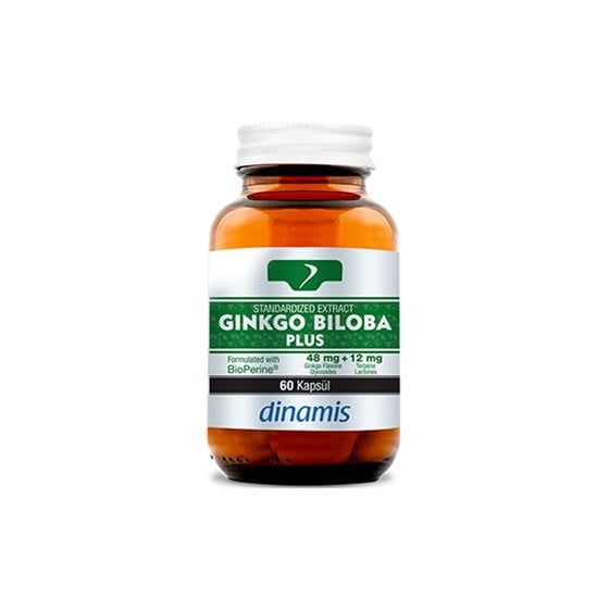 Takviye Edici GıdalarDinamisDinamis Standardized Extract Ginkgo Biloba Plus 60 Kapsül(SKT:08.2022)