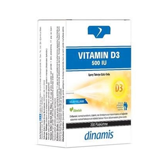Takviye Edici GıdalarDinamisDinamis Vitamin D3 500 IU Sprey 200 Doz