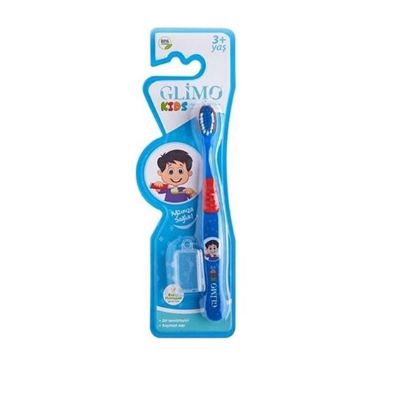 Bebek Ve Çocuklar İçin Ağız BakımıGlimoGlimo Glimo Kids Ekstra Yumuşak Diş Fırçası 3+ Yaş ( Mavi )