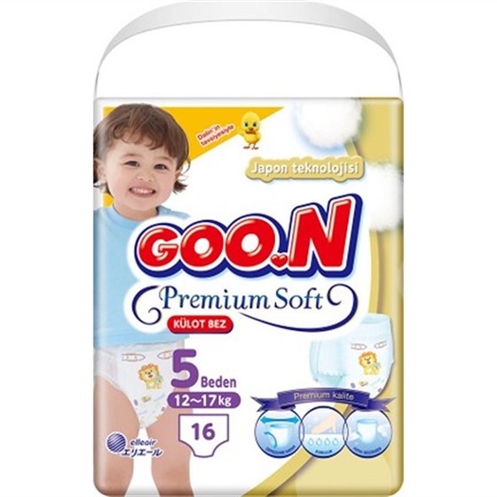 Bebek BezleriGoonGoon Pants Külot Bebek Bezi Premium Soft 5 Beden Ekonomik Paket 16 Adet
