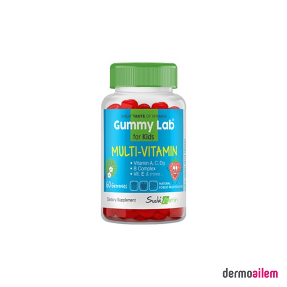 Takviye Edici GıdalarSuda VitaminGummy Lab Multi Vitamin Cocuklar İçin 60 Gummies