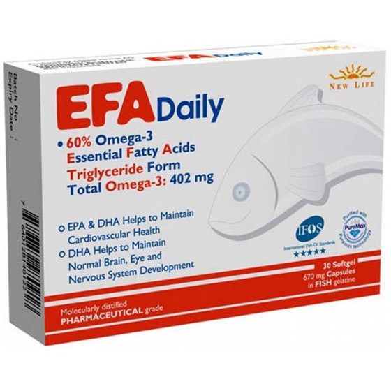 Omega 3 & Balık YağlarıNewlifeNew Life Efa Daily 402 mg 30kapsül