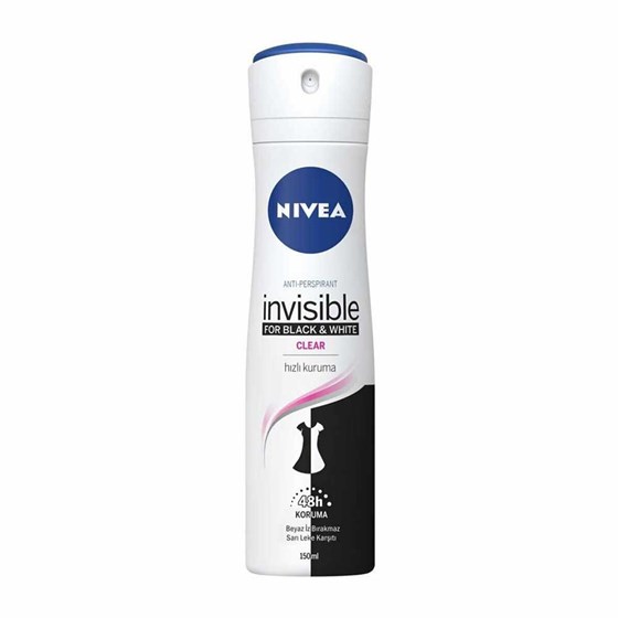 Kadın DeodorantNiveaNivea Invisible For Black & White Clear 150 ml Deo Spray