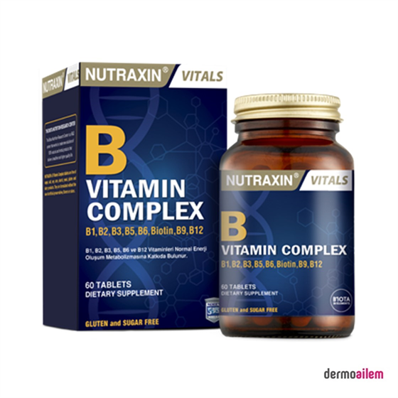 Takviye Edici GıdalarNutraxinNutraxin B Vitamin Complex 60 Kapsül