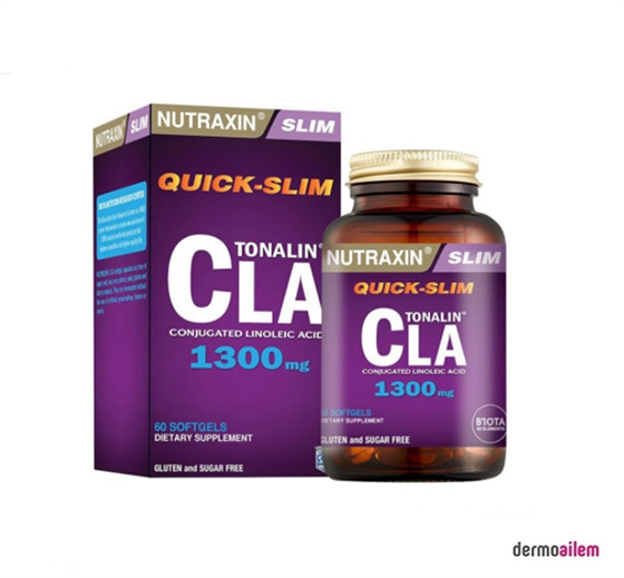 Takviye Edici GıdalarNutraxinNutraxin Quick-Slim Tonalin CLA 1300 mg 60 Kapsül