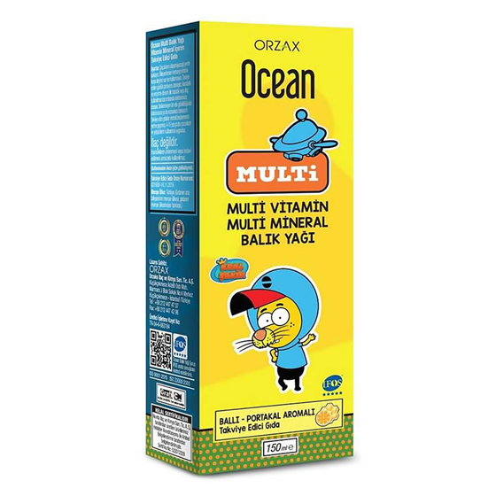 Besin Takviyesi ÜrünleriOrzaxOcean Multi Vitamin Multi Mineral Balık Yağı Şurubu 150 ml (Kral Şakir)