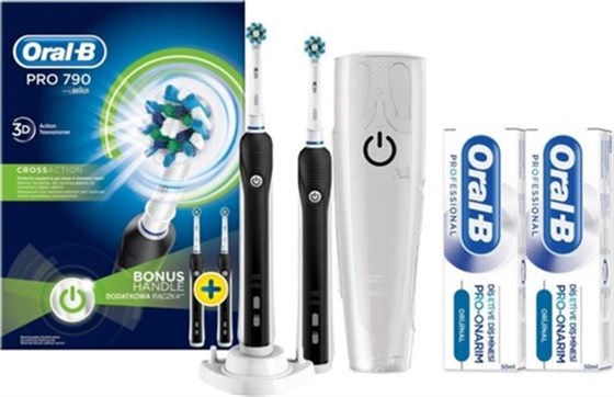 Diş FırçalarıOral-BOral-B Pro 790 Şarj Edilebilir Diş Fırçası Siyah 2'li+50ml Macunu 2'li