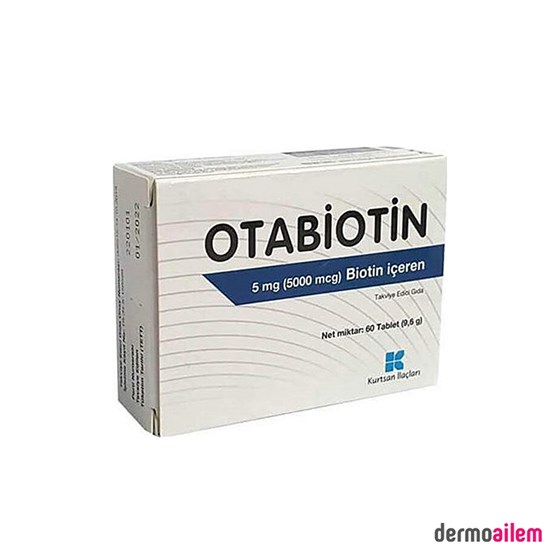 Takviye Edici GıdalarKurtsanOtabiotin Biotin Takviye Edici Gıda 60 Tablet 5 mg