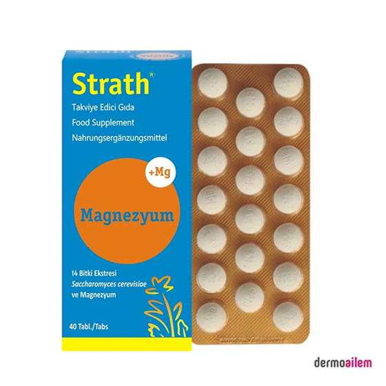 Takviye Edici GıdalarStrathStrath Magnezyum İçerikli Takviye Edici Gıda Tablet 40 lı