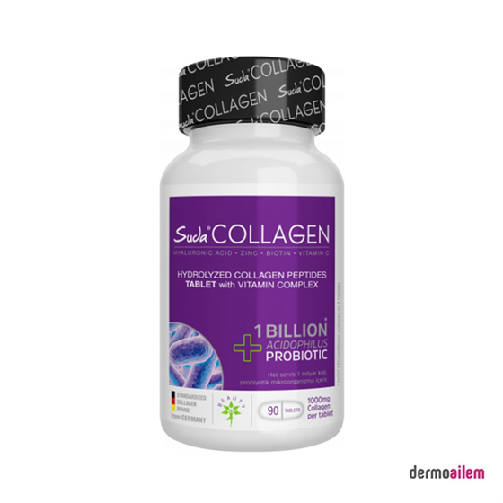 Kolajen ( Collagen )Suda CollagenSuda Collagen +1 Bıllıon Acıdophılus Probıotıc 1000 mg 90 Tablet
