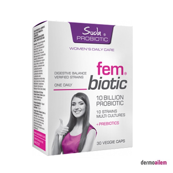 ProbiyotiklerSuda VitaminSuda Fem Biotic Women's Daily Care Probiotics 30 Kapsül