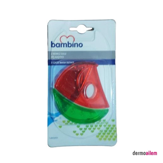 Biberon & Emzik & OyuncakBambinoBambino 2 Renkli Sulu Diş Kaşıyıcı Kırmızı Yeşil  P0656
