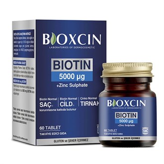 Takviye Edici GıdalarBioxcinBioxcin Biotin Tablet 5000mcg Takviye Edici Gıda 60 Tablet
