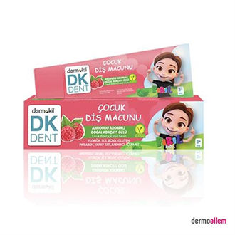 Bebek Ve Çocuklar İçin Ağız BakımıDermokilDermokil DK Dent Pırıl Ahududu Aromalı Vegan Çocuk Diş Macunu 50 ml