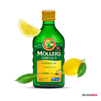 Omega 3 & Balık YağlarıMoller'sMöller's Omega-3 Balık Yağı Doğal Limon Aromalı  250 ml