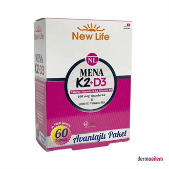 Takviye Edici GıdalarNewlifeNew Life MENA K2 - K2 Vitamini + D Vitamini 60 Kapsül