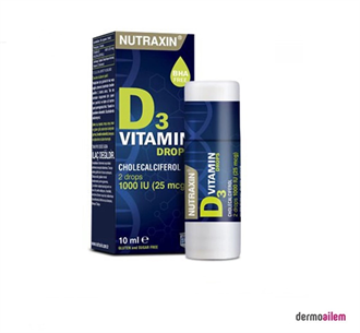Takviye Edici GıdalarNutraxinNutraxin Vitamin D3 1000 IU 10 ml Damla