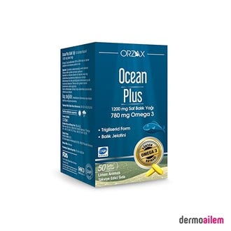 Omega 3 & Balık YağlarıOrzaxOcean Plus 1200 mg 50 Kapsül Balık Yağı