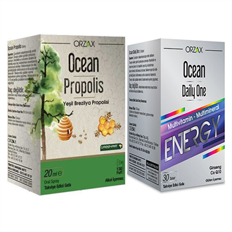 Takviye Edici GıdalarOrzaxOcean Propolis Sprey 20 ml + Ocean Daily One Energy 30 Tablet