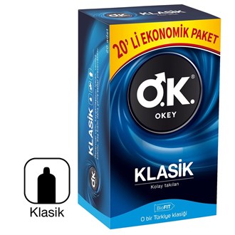 PrezervatiflerOkeyOkey Klasik Prezervatif 20'li Ekonomik Paket
