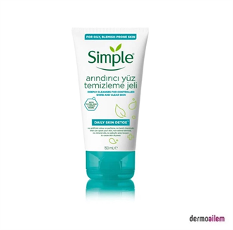 Cilt Temizleme ÜrünleriSimpleSimple Daily Skin Detox Arındırıcı Yüz Temizleme Jeli 150 ml