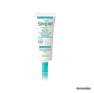 Matlaştırıcı Ürünler SimpleSimple Daily Skin Detox SOS Matlaştırıcı Jel 25 ml