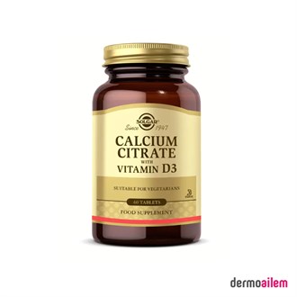 Takviye Edici GıdalarSolgarSolgar Calcium Citrate With Vitamin D3 60 Tablet