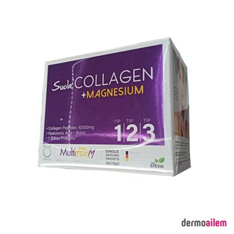 Kolajen ( Collagen )Suda CollagenSuda Collagen Multiform Magnesium 30 x 15 g Portakal Aromalı