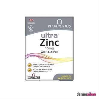 Takviye Edici GıdalarVitabioticsVitabiotics Ultra Zinc - 60 Tablets