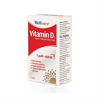 Takviye Edici GıdalarWellcareWellcare Vitamin D3 600 IU 5 ml Sprey