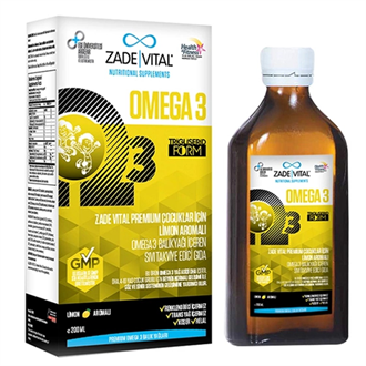 Omega 3 & Balık YağlarıZade VitalZade Vital Çocuklar İçin Limon Aromalı Premium Balık Yağı 200 ml