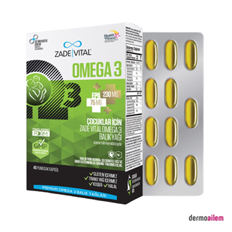 Omega 3 & Balık YağlarıZade VitalZade Vital Omega 3 Çocuklar için 45 Kapsül