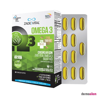 Omega 3 & Balık YağlarıZade VitalZade Vital Omega 3 Premium Kids Balık Yağı 30 Kapsül