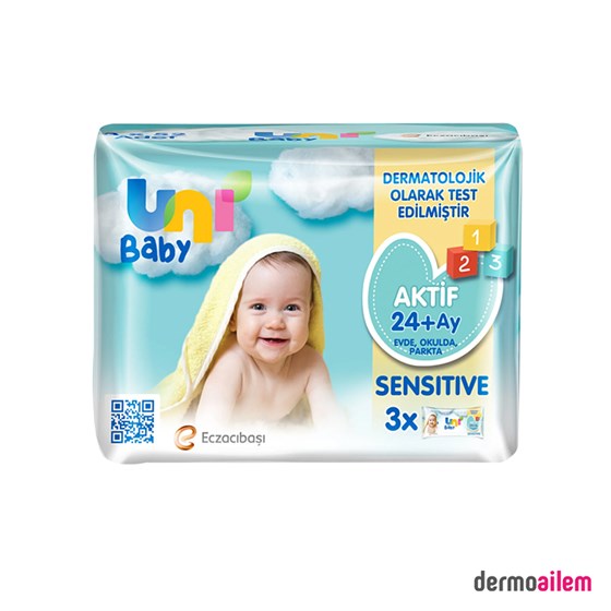 Temizleme ÜrünleriUni BabyUni Baby Aktif Sensitive Islak Mendil 3x52 Adet 24+ Ay