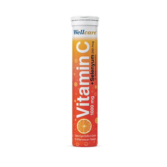 Takviye Edici GıdalarWellcareWellcare Vitamin C + Selenyum15 Efervesan Tablet