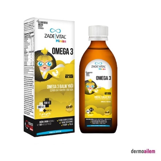 Omega 3 & Balık YağlarıZade VitalZade Vital Miniza Omega 3 – Balık Yağı Doğal Limon Aromalı 150 ml