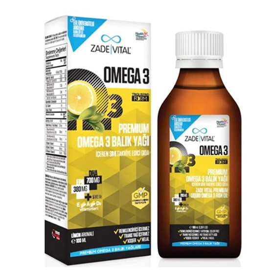 Omega 3 & Balık YağlarıZade VitalZade Vital Premium Omega 3 Balık Yağı 100 ml(SKT:08/2022)